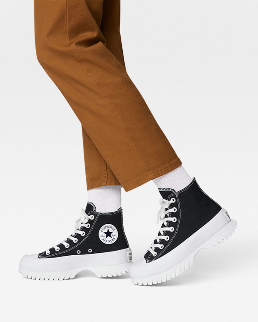 Tenisi Inalti Barbati Converse Chuck Taylor All Star Lugged 2.0 Negrii Albi | RO FIEKJ792